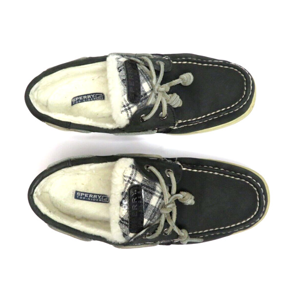 Sperry Top-Sider Womens 2 Eye Sheep Fur Lined Boat Loafers Shoes 9174293 Size 7 - Picture 3 of 10